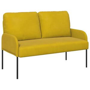 vidaXL Sof&aacute;s con coj&iacute;n 110cm Amarillo Madera contrachapada