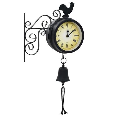 vidaXL Reloj de pared de jardín con termómetro vintage