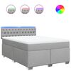 vidaXL Cama box spring con colch&oacute;n tela gris claro 160x200 cm