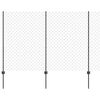 vidaXL Cerca de eslabones de cadena con poste 25 x 1,5 m Gris Malla