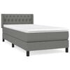 vidaXL Cama box spring con colch&oacute;n tela gris oscuro 100x200 cm