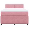 vidaXL Cama box spring con colch&oacute;n terciopelo rosa 140x190 cm