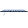 vidaXL Toldo de pie retr&aacute;ctil manual azul y blanco 600x350 cm