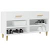 vidaXL Mueble zapatero de madera contrachapada blanco 102x35x55 cm