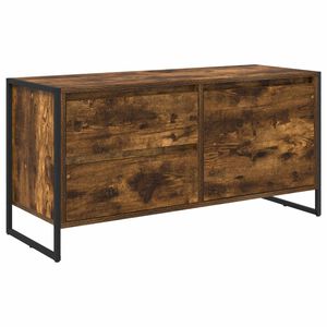 vidaXL Gabinete de TV con caj&oacute;n Roble Humo 100 x 36 x 49.5 cm