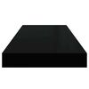 vidaXL Estante flotante de pared 2 uds MDF negro brillo 60x23,5x3,8 cm