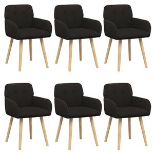 vidaXL Sillas de comedor 6 uds. Boucl&eacute; Negro 59 x 57 x 85 cm