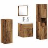 vidaXL Juego de muebles de ba&ntilde;o con puerta 4 pcs Madera envejecida