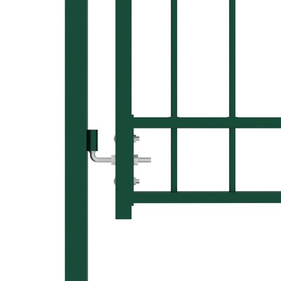 vidaXL Puerta de valla con picos acero verde 100x150 cm
