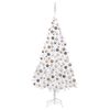 vidaXL &Aacute;rbol de Navidad preiluminado con luces y bolas blanco 210 cm