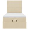 vidaXL Cama otomana con colch&oacute;n crema 90x200 cm tela