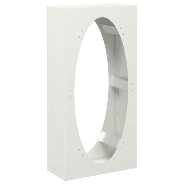 vidaXL Leñero blanco 50x23x100 cm Acero laminado en frío