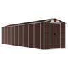 vidaXL Cobertizo de jard&iacute;n acero galvanizado marr&oacute;n 191x810x198 cm