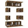 vidaXL Set de muebles de TV 8 pzas madera contrachapada roble ahumado