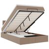 vidaXL Cama otomana colch&oacute;n y LED cuero sint&eacute;tico capuchino 120x190cm