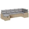 vidaXL Conjunto de sof&aacute; de jard&iacute;n 7 uds. Beige rat&aacute;n sint&eacute;tico
