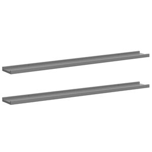 vidaXL Estantes de pared 2 unidades gris 100x9x3 cm