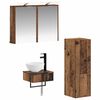 vidaXL Juego de Muebles de Ba&ntilde;o 4 pcs Madera envejecida