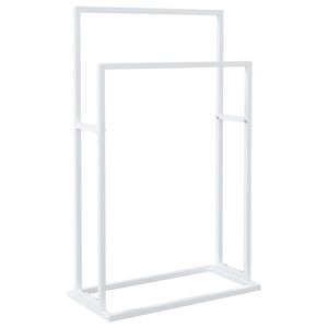 vidaXL Toallero de pie de hierro blanco 48x24x78,5 cm