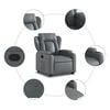 vidaXL Sill&oacute;n reclinable elevable cuero artificial gris
