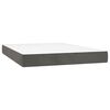 vidaXL Cama box spring colch&oacute;n y LED terciopelo gris oscuro 140x190 cm