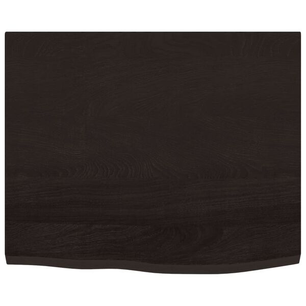 vidaXL Encimera ba&ntilde;o madera maciza tratada marr&oacute;n oscuro 60x50x2 cm