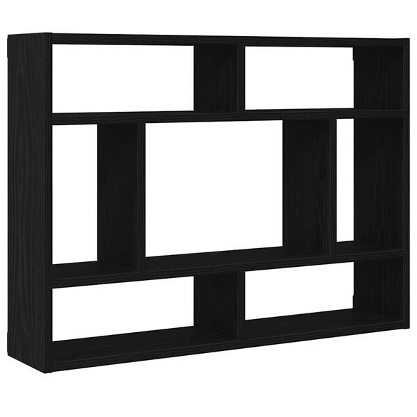 vidaXL Estante de pared roble negro 75x16x55 cm madera de ingeniería