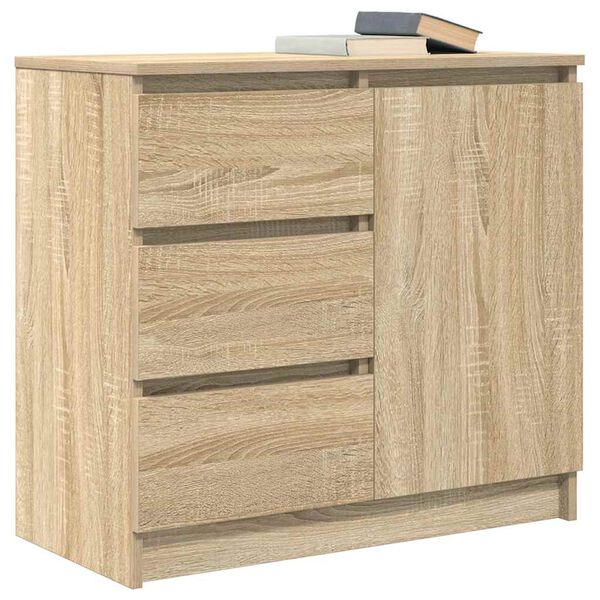 vidaXL Aparador con caj&oacute;n roble Sonoma 71x35x65 cm madera ingenier&iacute;a