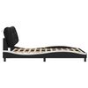 vidaXL Estructura de cama con LED sin colchón Hvar negro y blanco 140x190 cm