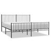 vidaXL Estructura cama sin colch&oacute;n con estribo metal negro 183x213 cm