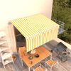 vidaXL Toldo automático retráctil con persiana amarillo blanco 3x2,5m