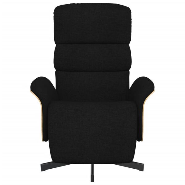 vidaXL Sillón reclinable con reposapiés tela negra