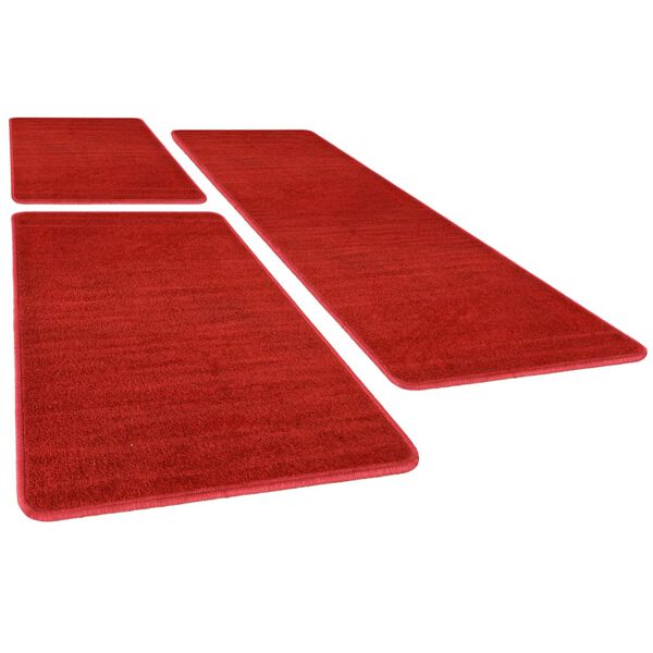 vidaXL Alfombras de dormitorio de pelo largo 3 piezas rojo