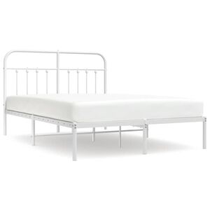 vidaXL Estructura cama sin colch&oacute;n con cabecero metal blanco 150x200cm
