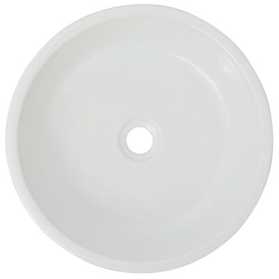 vidaXL Lavabo redondo de cerámica blanco 42x12 cm