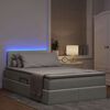 vidaXL Cama con almacenamiento y LED con LED Gris Claro 120 x 190 cm