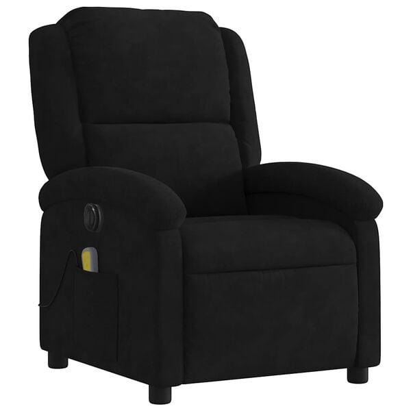 vidaXL Sill&oacute;n reclinable de masaje el&eacute;ctrico terciopelo negro