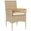 vidaXL Set comedor jard&iacute;n 11 pzas cojines rat&aacute;n sint&eacute;tico vidrio beige