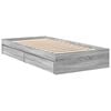 vidaXL Cama con cajones madera ingenier&iacute;a gris Sonoma 100x200 cm