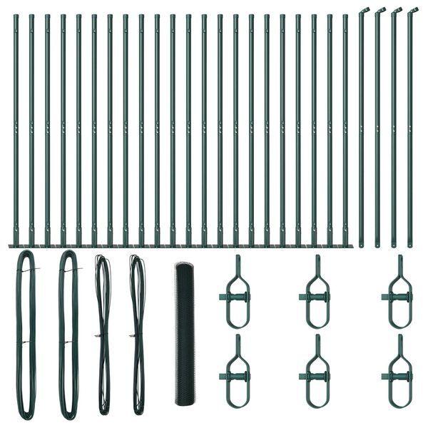 vidaXL Poste de Valla Verde 50 x 1,2 m (malla de 25 mm) Acero y PVC