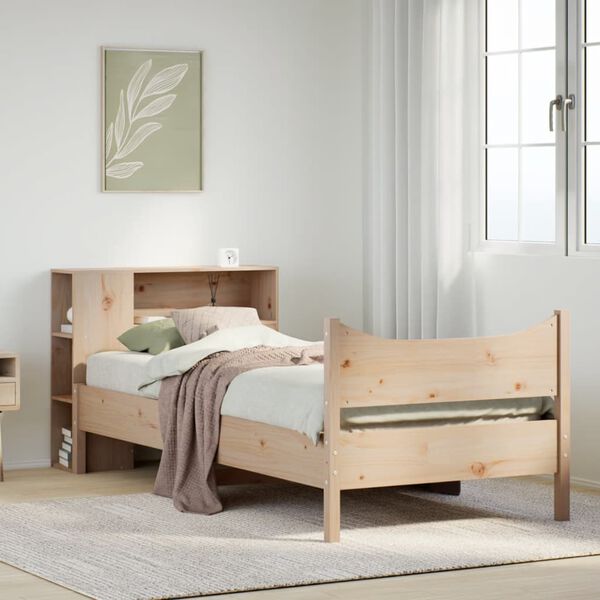 vidaXL Estructura de cama sin colch&oacute;n madera maciza pino 75x190 cm