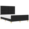 vidaXL Estructura de cama con cabecera Negro 160 x 200 cm tela