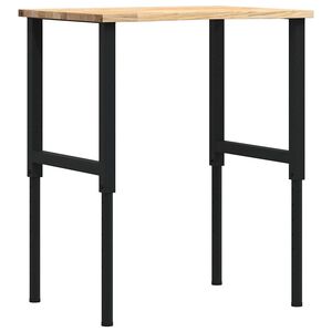 vidaXL Banco de trabajo madera maciza de roble 80x60x(71,5-98) cm