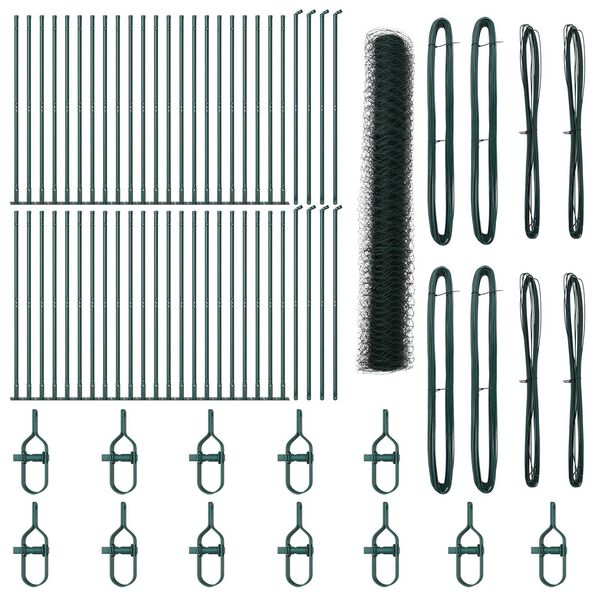 vidaXL Poste de Valla Verde 100 x 1,2 m (malla de 36 mm) Acero y PVC