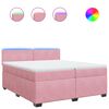 vidaXL Cama box spring con colch&oacute;n terciopelo rosa 200x200 cm