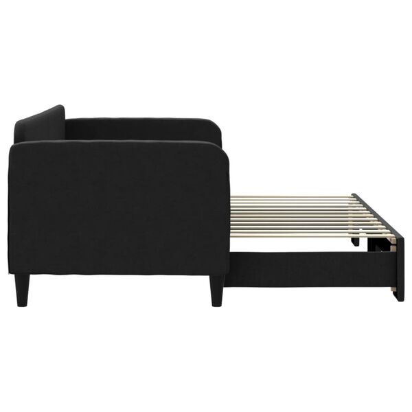 vidaXL Sof&aacute; cama nido tela negro 80x200 cm