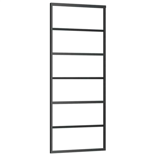 vidaXL Puerta corredera con set herrajes vidrio ESG aluminio 76x205 cm