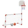 vidaXL Juego infantil de f&uacute;tbol y baloncesto con balones 98x50x70 cm