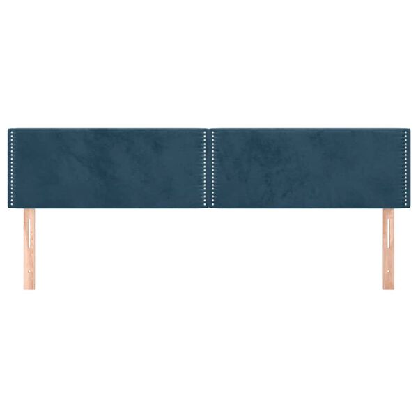 vidaXL Cabeceros 2 unidades de terciopelo azul oscuro 80x5x78/88 cm