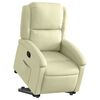 vidaXL Sill&oacute;n reclinable de masaje elevable cuero aut&eacute;ntico crema